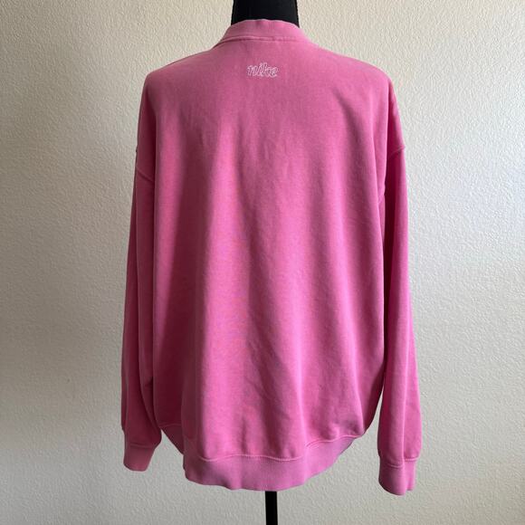 Nike Dri Fit Get Fit Swoosh Graphic Crewneck Pullover Sweatshirt Pink Women M - Picture 2 of 11